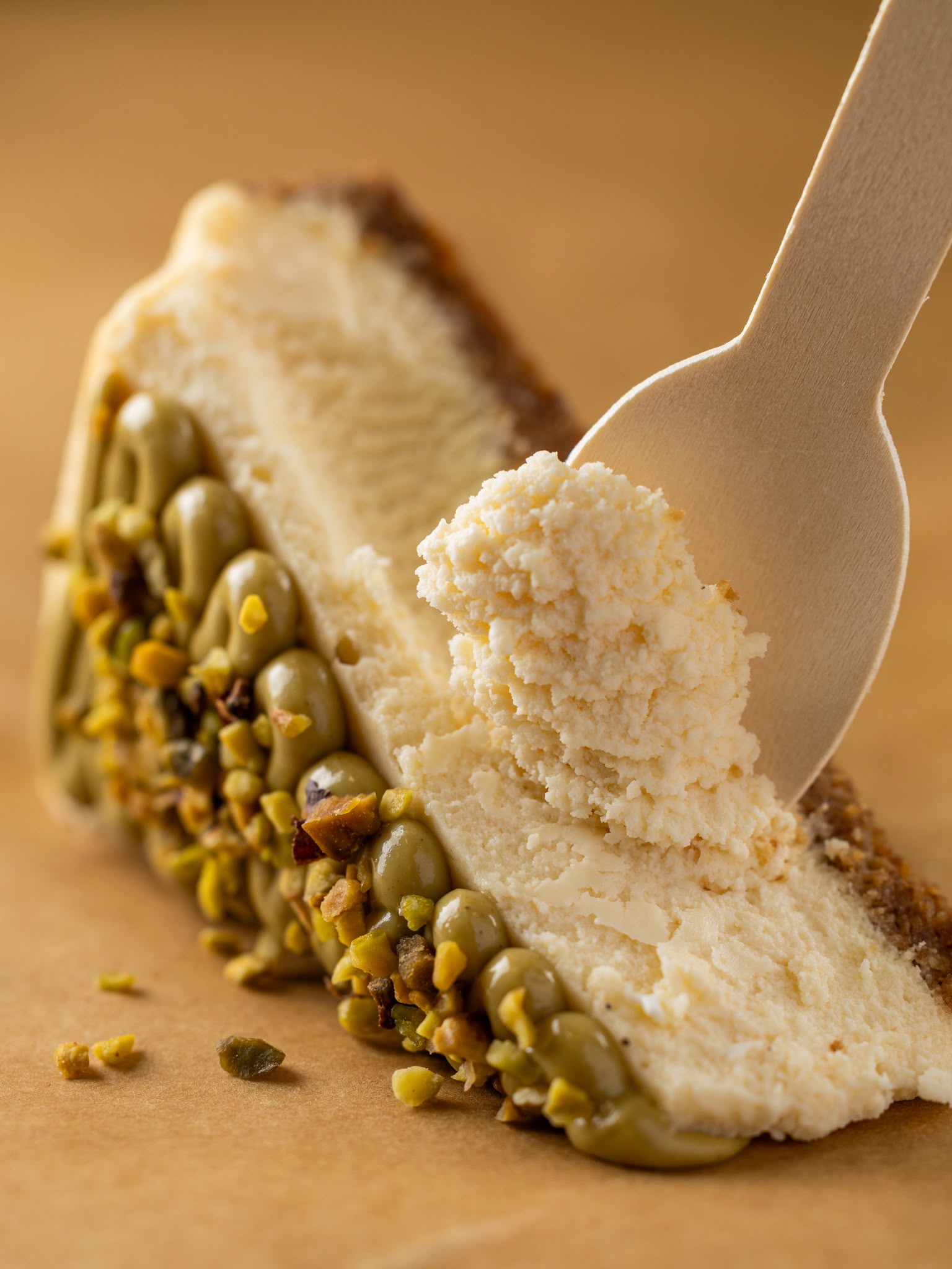 Cheesecake com creme de pistáchio